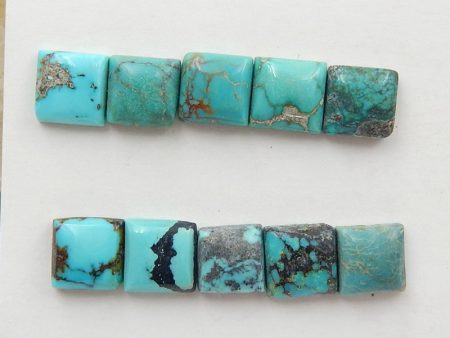 10 PCS Natural Turquoise Cabochons 6x6x3mm, 2.2g Sale