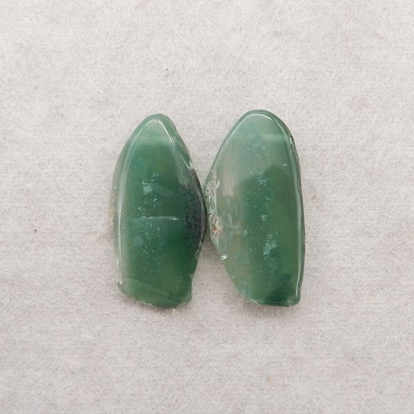 2 PCS Nugget (Rough Sides) Natural Green Chalcedony Gemstone ,28x14x4mm, 7g Online Hot Sale