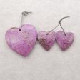 1 SET Natural African Purple Stone Heart Shape Earrings Beads and Heart Shape Pendant,Semi-Precious Gemstones for Jewelry Making,32x31x6mm,20x18x5mm,11.2g Online