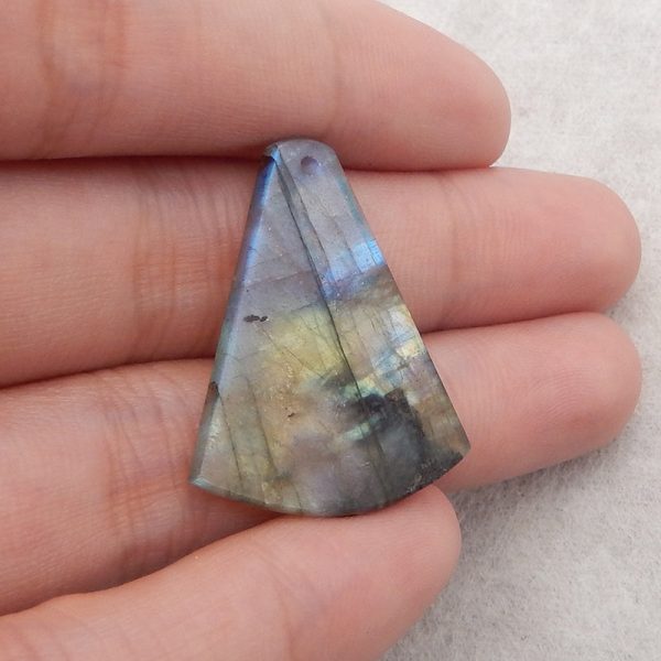 Natural Labradorite Gemstone Pendant Bead,31x25x3mm,3.7g Online now