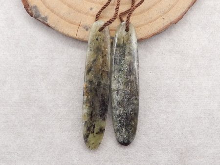 2 PCS Natural Green Kyanite Gemstone Pendant Bead, Semi-Precious Gemstones For Jewelry Making Online Hot Sale