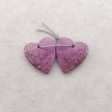 1 SET Natural African Purple Stone Heart Shape Earrings Beads and Heart Shape Pendant,Semi-Precious Gemstones for Jewelry Making,32x31x6mm,20x18x5mm,11.2g Online