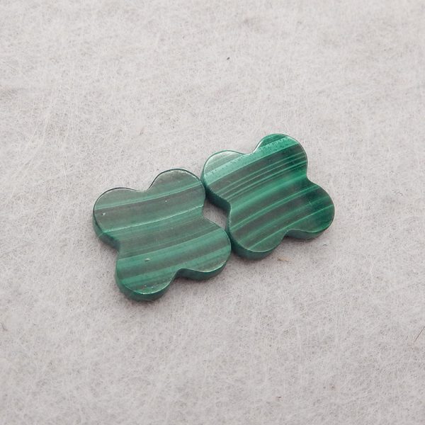 Malachite Four Leaves, Malachite Cabochon Beads,DIY Jewelry Making, 11x2mm,1.6g Discount