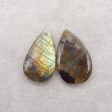 2 PCS Natural Labradorite Gemstone Pendant Bead For Discount