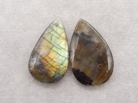 2 PCS Natural Labradorite Gemstone Pendant Bead For Discount