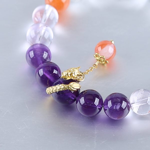 Handmade Natural Gemstone Unique Jewelry Gift, Colorful Bracelet, 18cm, 8 9mm, 22.6g Discount