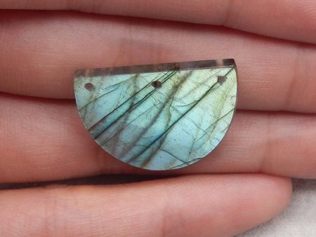 Natural Labradorite Gemstone Three Holes Pendant Bead Hot on Sale