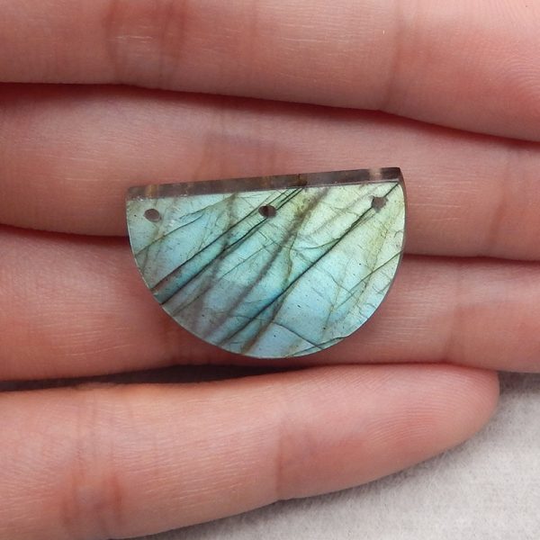 Natural Labradorite Gemstone Three Holes Pendant Bead Hot on Sale