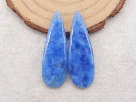 Blue Onyx Teardrop Gemstone  Earring Beads,Fashion Earring Pair,Jewelry DIY Making,39x13x4mm,6.2g Online