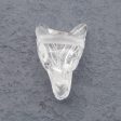 White Quartz Carved wolf head Pendant Bead 23*15*9mm, 3.2g Cheap