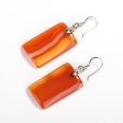 Red stripe Agate Rectangle Drop earrings, natural stone earrings, 21X16X5mm, 9.9g For Discount