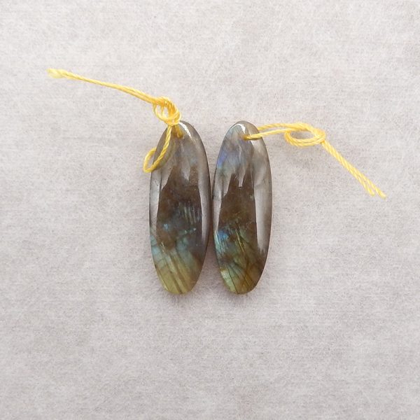 Natural Labradorite Gemstone Earring Pair Matched Gemstone Beads Online