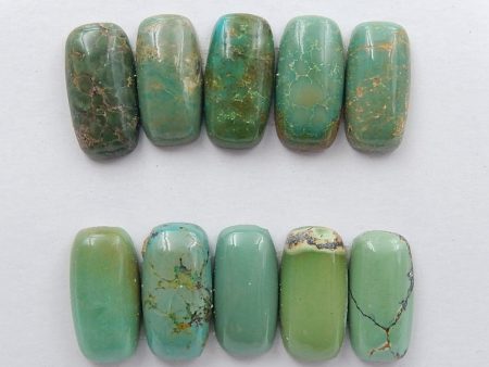 10 pcs Natural Turquoise Cabochons 14x7x5mm, 7.6g For Sale