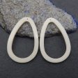 Unique Earring Beads! 1 Pair Natural White Jade Teardrop Gemstone Earring Beads, Semi Gemstone Product For Jewelry Making, Drilled Gemstone Pair, 49x32x3mm, 9.3g on Sale