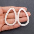 Unique Earring Beads! 1 Pair Natural White Jade Teardrop Gemstone Earring Beads, Semi Gemstone Product For Jewelry Making, Drilled Gemstone Pair, 47x32x3mm, 7.4g Online Hot Sale