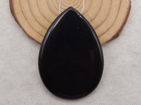 Natural Obsidian Gemstone Pendant Bead,Drill Gemstone Pendant, 49×34×5mm,15.1g Online Sale