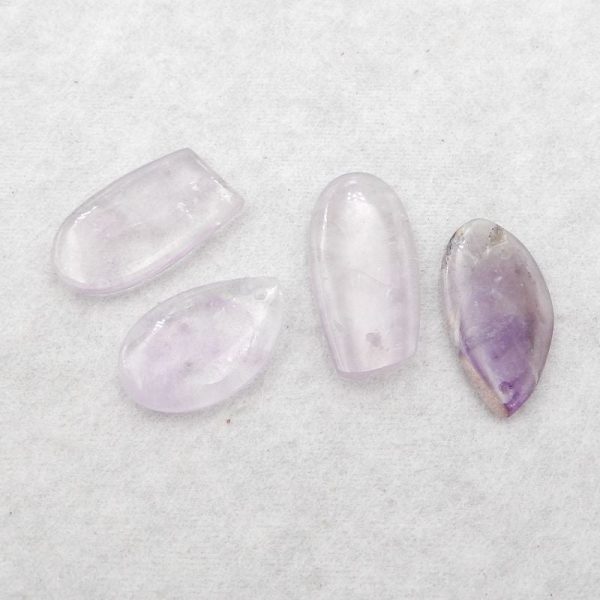 4 PCS Natural Amethyst Pendant Beads，25×16×4mm, 30×15×4mm 11g Online now