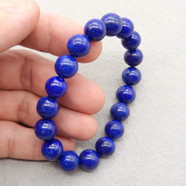 1 Strand Natural Lapis Lazuli Beads for Bracelet 11-12mm, 18cm length, 39.4g Supply