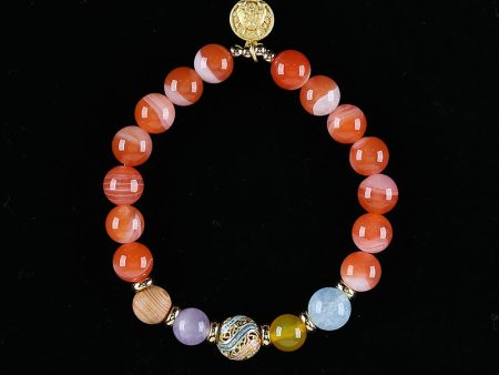 Handmade Natural Unique Gemstone Jewelry Gift Bracelet, 17cm, 9mm, 20.5g Discount