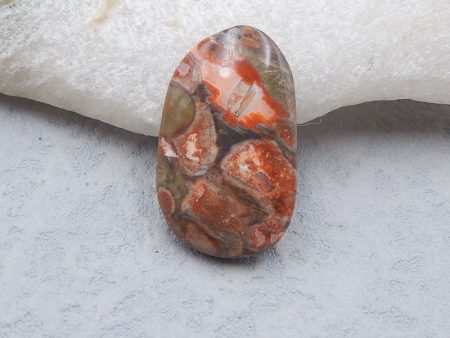 Natural Rhyolite Bird s Eye Jasper Cabochon 25x15x4mm, 2.7g Online now