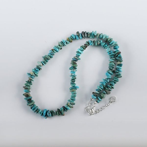 1 Strand 16-18 Inch Natueal Turquoise Gemstone Necklace,925 Sterling Silver Findings, 5x4x2mm,9x7x2mm,18.7g Online