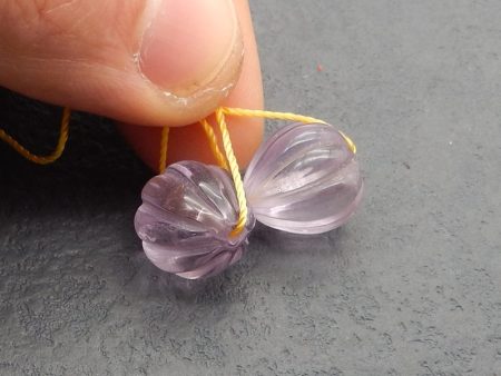 New Natural Stone Amethyst Teardrop Earring Beads, Drilled Earrings For Jewelry DIY Making, Purple Stone Earrings, 14×13×13mm, 7.3g on Sale