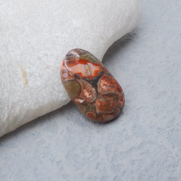 Natural Rhyolite Bird s Eye Jasper Cabochon 25x15x4mm, 2.7g Online now