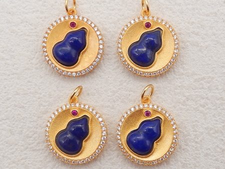 1 Pair Silver Gold Plated Natural High Quality Lapis Lazuli Earring Beads,Jewelry DIY Making,21×15x5mm, 2g Online