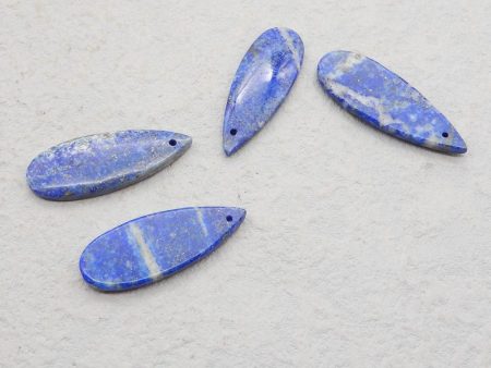 4 PCS Natural Lapis Lazuli Pendant Beads 34*12*4mm, 32*12*3mm, 10.3g For Discount