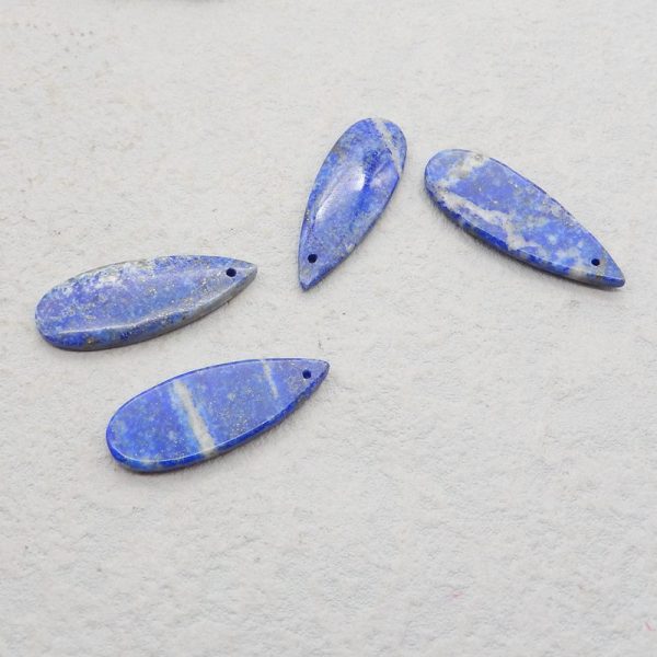 4 PCS Natural Lapis Lazuli Pendant Beads 34*12*4mm, 32*12*3mm, 10.3g For Discount