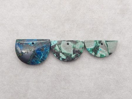 3 PCS Natural Chrysocolla Gemstone Pendant Beads Online now