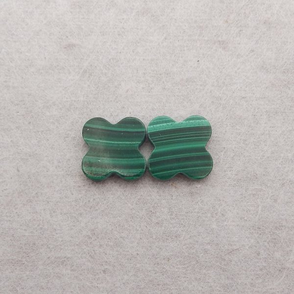 Malachite Four Leaves, Malachite Cabochon Beads,DIY Jewelry Making, 11x2mm,1.6g Discount