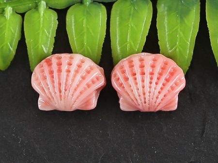 BITEFU 1Pair Pink Conch Shell (Made Of Powder Of Shell, Color Is Enhanced ) Shell, 1g Online Sale