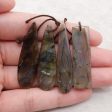 4PCS Natural Flash Labradorite Gemstone Pendant, Gem Jewelry Gift, Customized Gemstone Pendant, 42×12×4mm,48×11×4mm,18.6g Supply