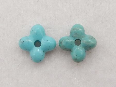 Natural Turquoise Four Leaf Clover Gemstone Earring Beads, Jewelry DIY Making, 5×2mm,,0.1g Cheap