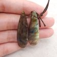 4PCS Natural Flash Labradorite Gemstone Pendant, Gem Jewelry Gift, Customized Gemstone Pendant, 42×12×4mm,48×11×4mm,18.6g Supply