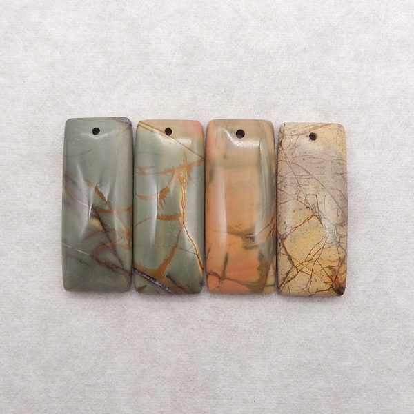 4 PCS Natural Multi-Color Picasso Jasper Gemstone Pendant Bead Supply