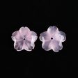 BITEFU 1 Pair Carved Natural Gemstone Pink Chalcedony Flower Earring Beads, Carved Flower Pair, 3.1g Supply