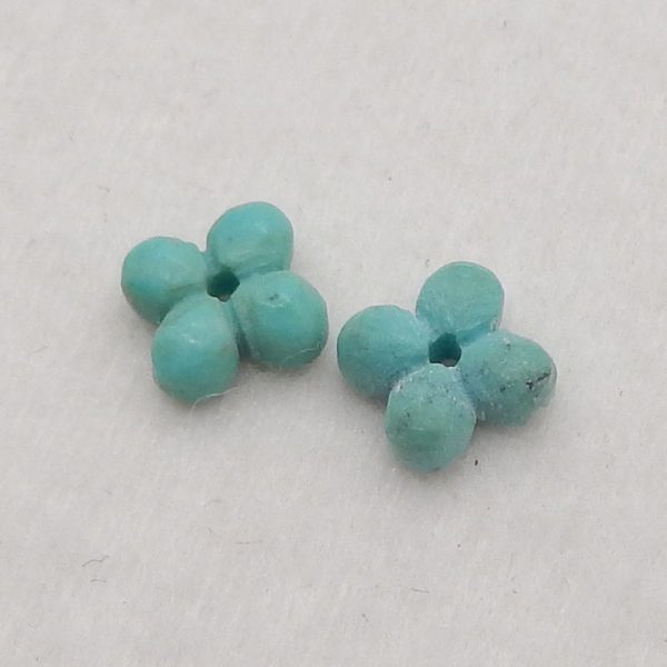 Natural Beautiful Turquoise Four Leaf Clover Gemstone Earring Beads , Jewelry DIY Making, 6×2mm, 0.1g Hot on Sale