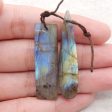 4PCS Natural Flash Labradorite Gemstone Pendant, Gem Jewelry Gift, Customized Gemstone Pendant, 42×12×4mm,48×11×4mm,18.6g Supply