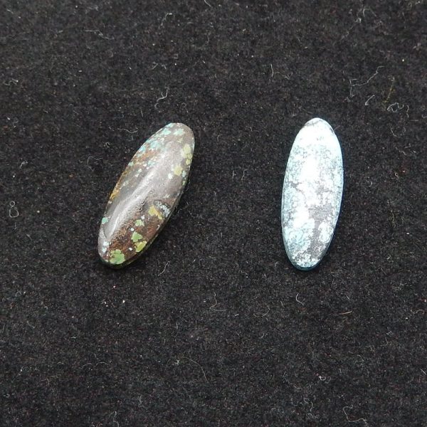 2 PCS Natural Turquoise Cabochons 20x7x5mm, 20x7x4mm, 2.5g Online now