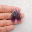 New Natural Stone Amethyst Earring Beads, Drilled Earrings For Jewelry DIY Making, Purple Stone Earrings, 35x12x4mm,5.1g Cheap