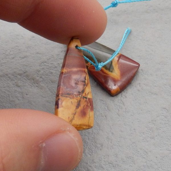 2 PCS Natural Red Creek Jasper Pendant Beads 30*14*4mm, 29*12*4mm, 4.4g Hot on Sale