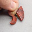 2 PCS Natural Red River Jasper Pendant Beads 30*19*7mm, 18*15*4mm, 7.3g Online Sale