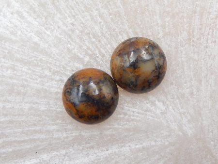 Natural Dendritic Agate Cabochons Paired 10x4mm, 1.5g Cheap