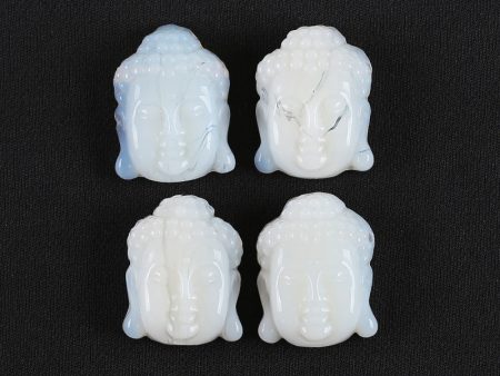 BITEFU Carved Natural Opalite Buddha Head Gemstone Pendant Bead, 12g Online Sale