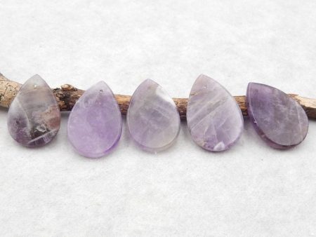 5 PCS Natural Amethyst Pendant Beads,30×20×3mm,18.4g Online now