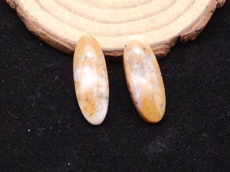 Natural Pink Opal Cabochons Paired 25x9x4mm, 3.2g For Sale