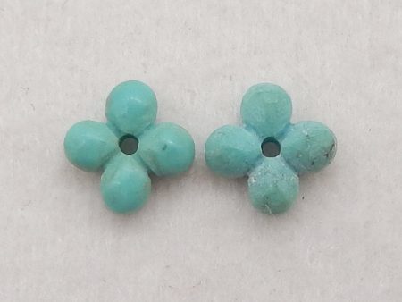 Natural Beautiful Turquoise Four Leaf Clover Gemstone Earring Beads , Jewelry DIY Making, 6×2mm, 0.1g Hot on Sale