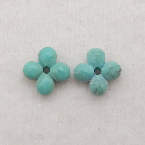 Natural Beautiful Turquoise Four Leaf Clover Gemstone Earring Beads , Jewelry DIY Making, 6×2mm, 0.1g Hot on Sale